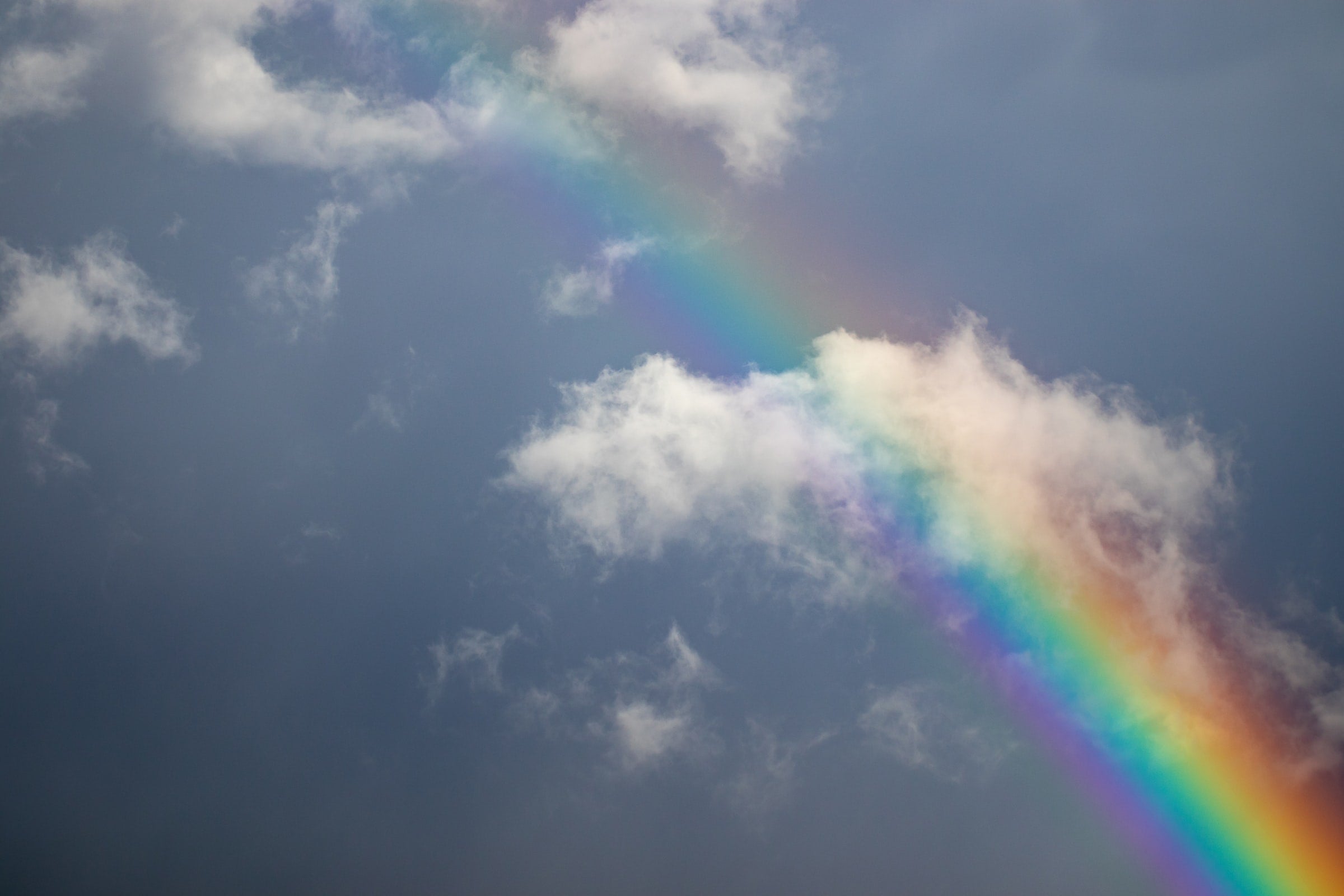 Rainbow in a blue sky