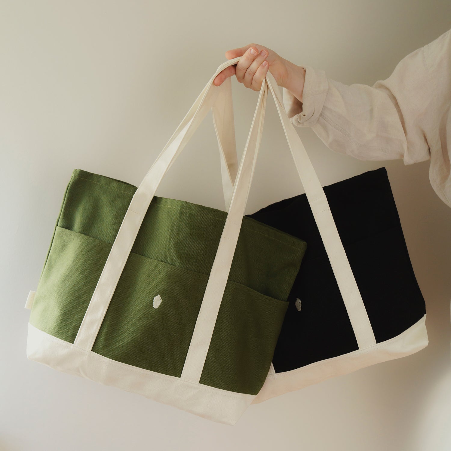 Small Three-Panel Tote Bags